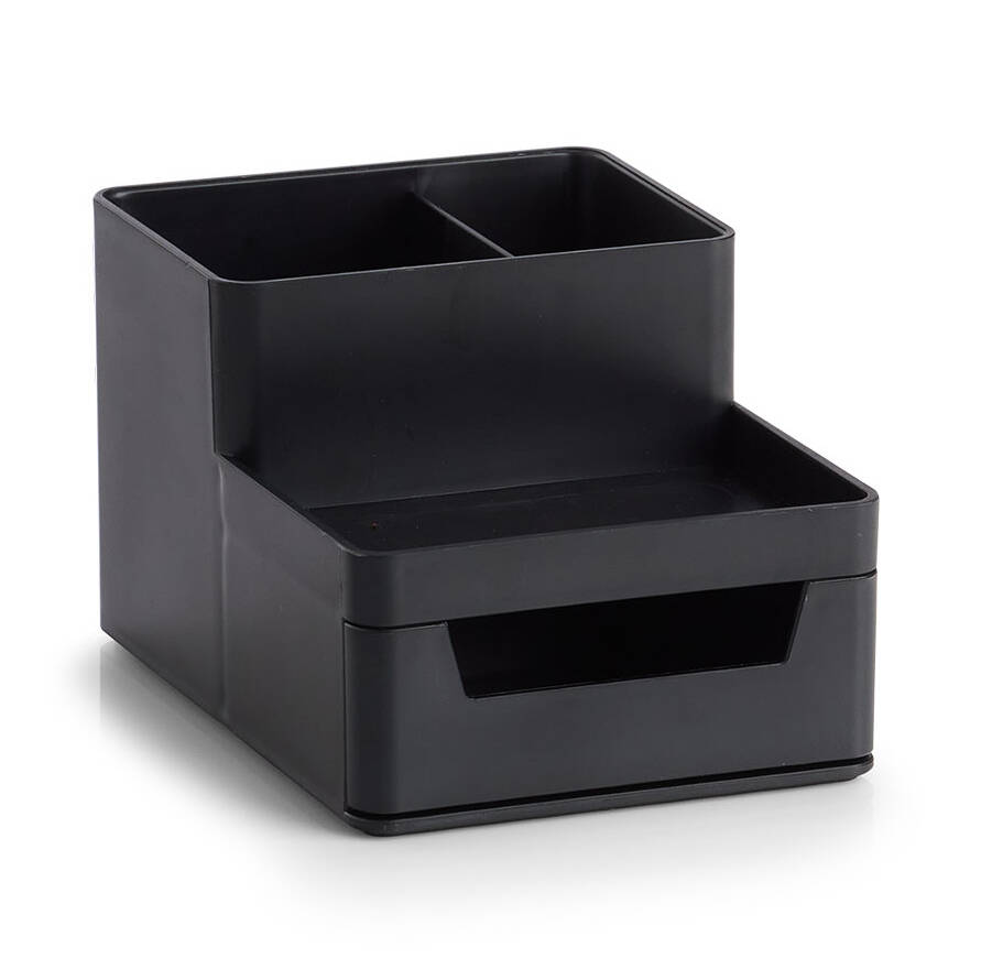 Zeller Plastový organizér na psací stůl, 11,2 x 15,5 x 9,5 cm černá