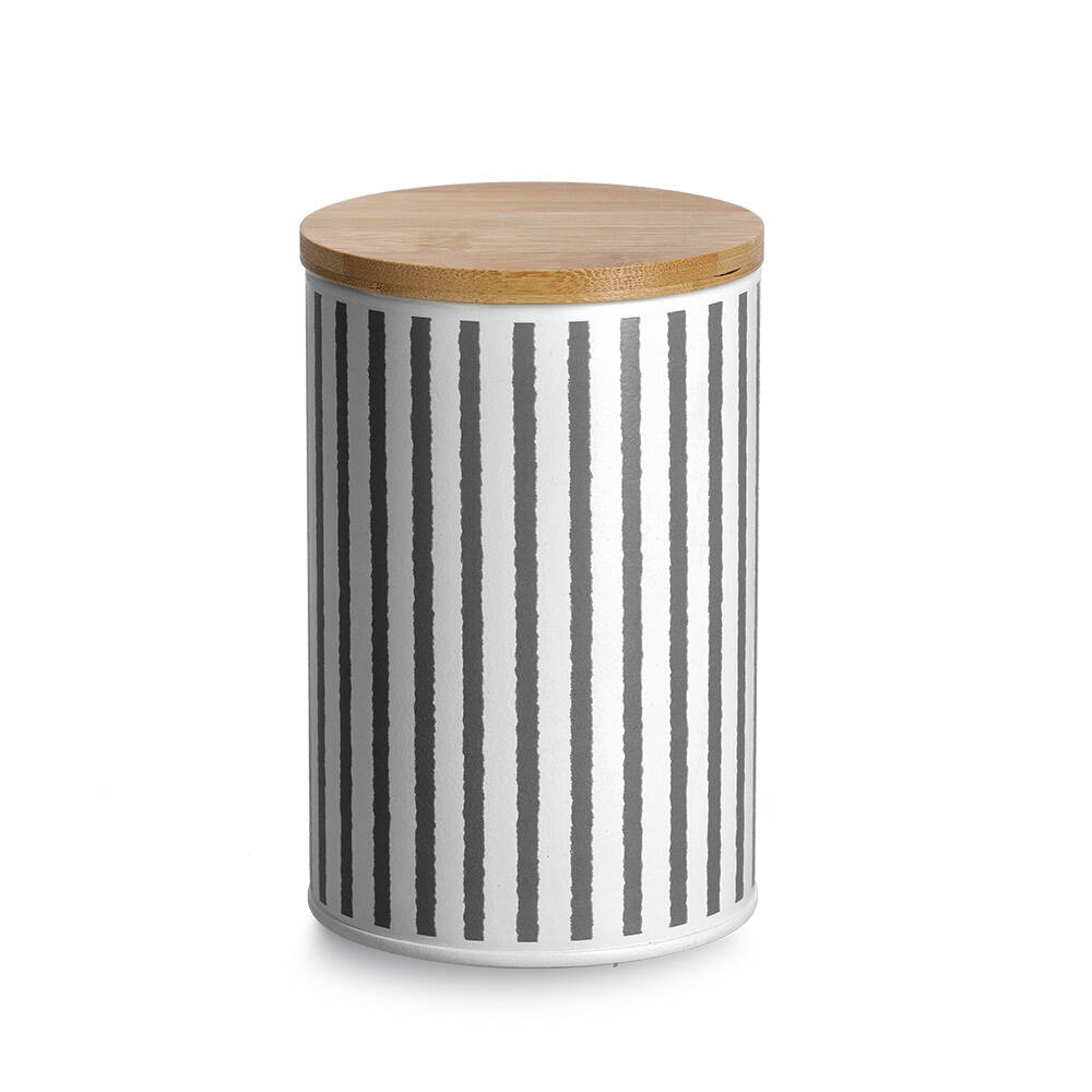 Zeller Plechovka s bambusovým víkem, 1000 ml černá