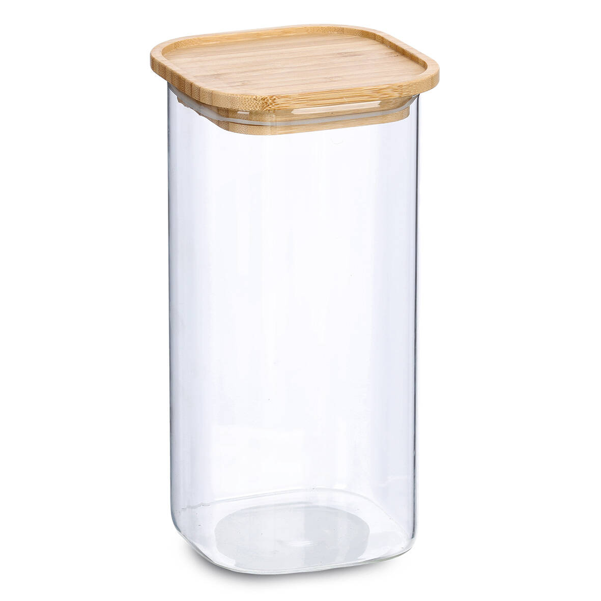 Zeller Dóza s bambusovým víkem, 1600 ml, 11 x 11 x 22 cm transparentní