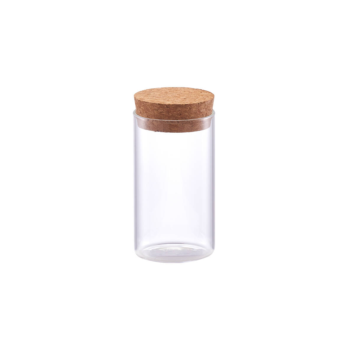 Zeller Útlá dóza s korkovým víkem, 155 ml transparentní