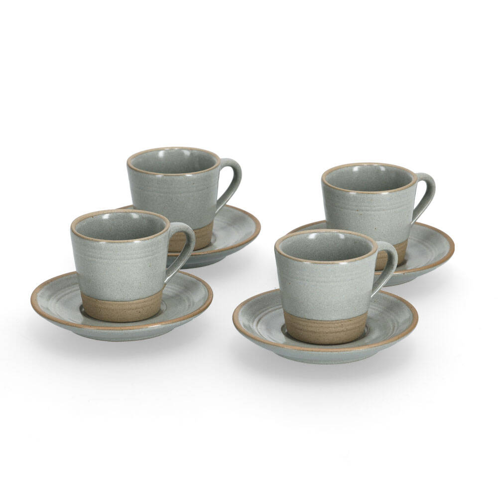 Zeller Sada šálků na espresso z kameniny, 60 ml šedá