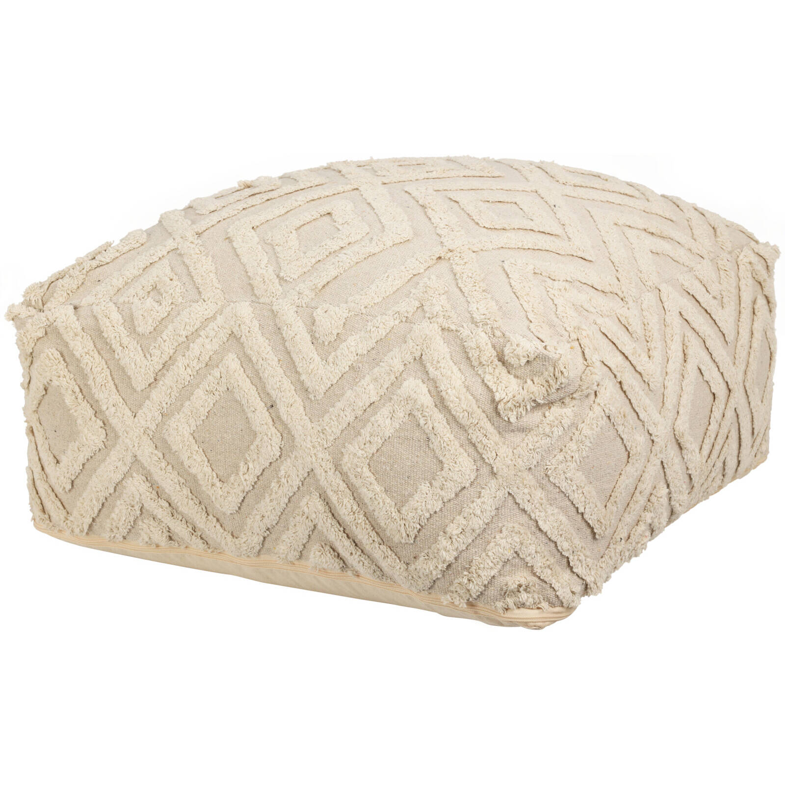 Home Styling Collection Pouf s dekorativním tuftovaným vzorem, 60 x 25 cm béžová