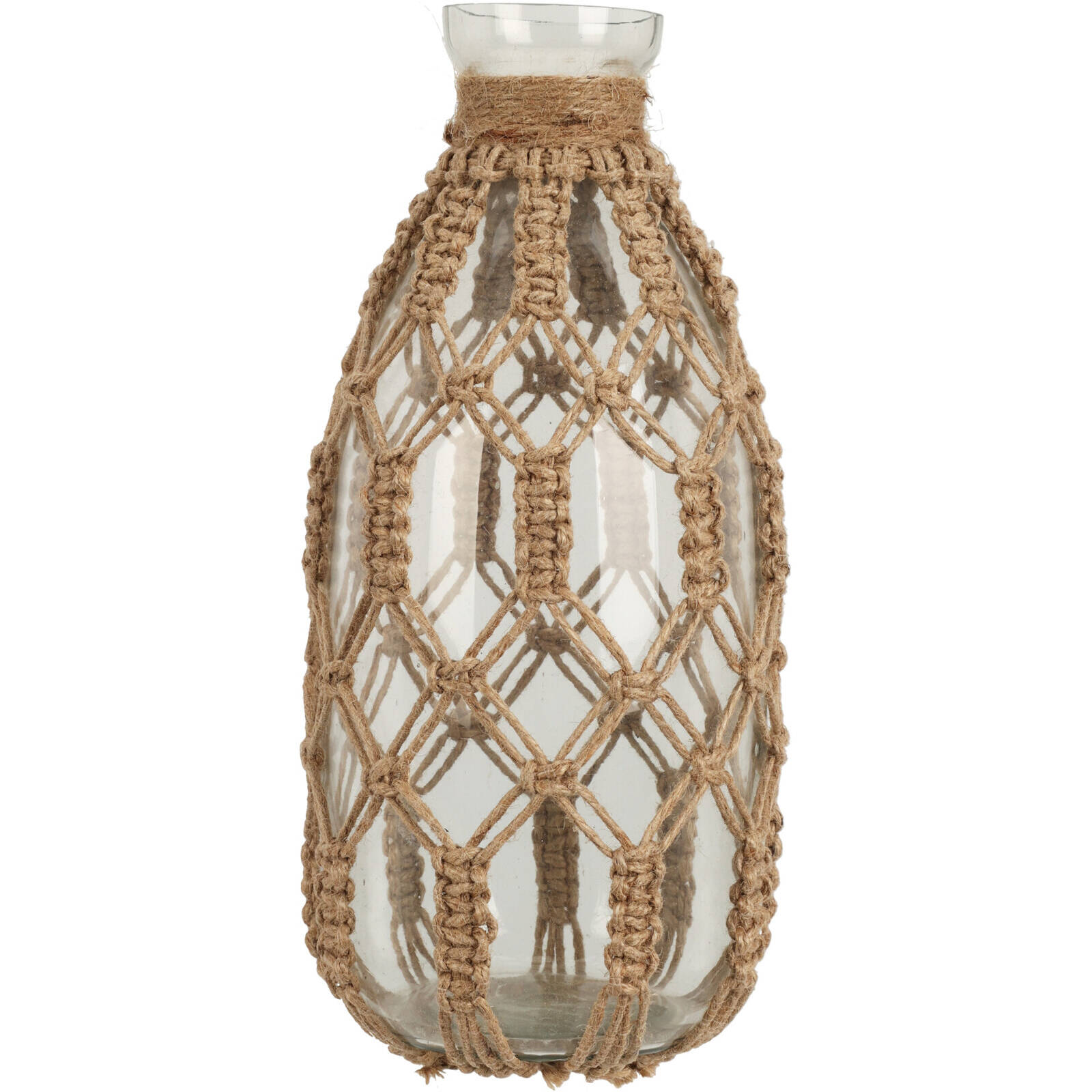 Home Styling Collection Skleněná váza s provázkem, průměr 24 cm hnědá