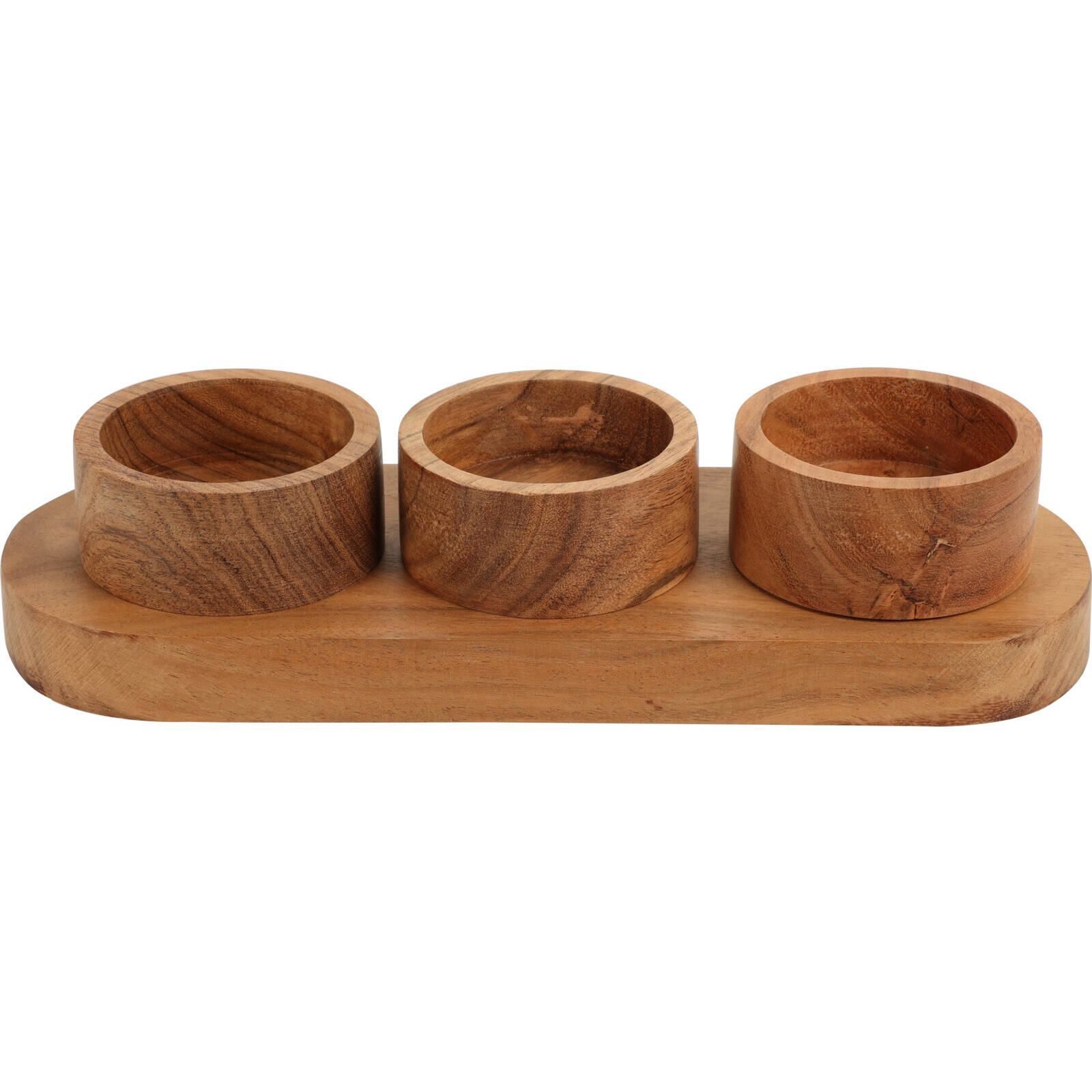 Home Styling Collection Servírovací set na občerstvení, akátové dřevo, 28 x 10 x 6 cm hnědá