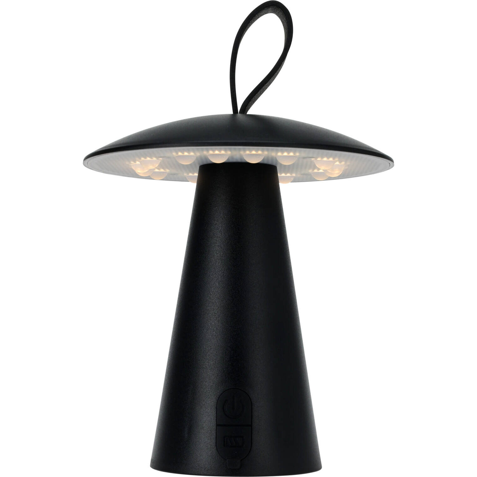 Home Styling Collection Kovová stolní lampa, hřib LED, 15 x 17 cm černá