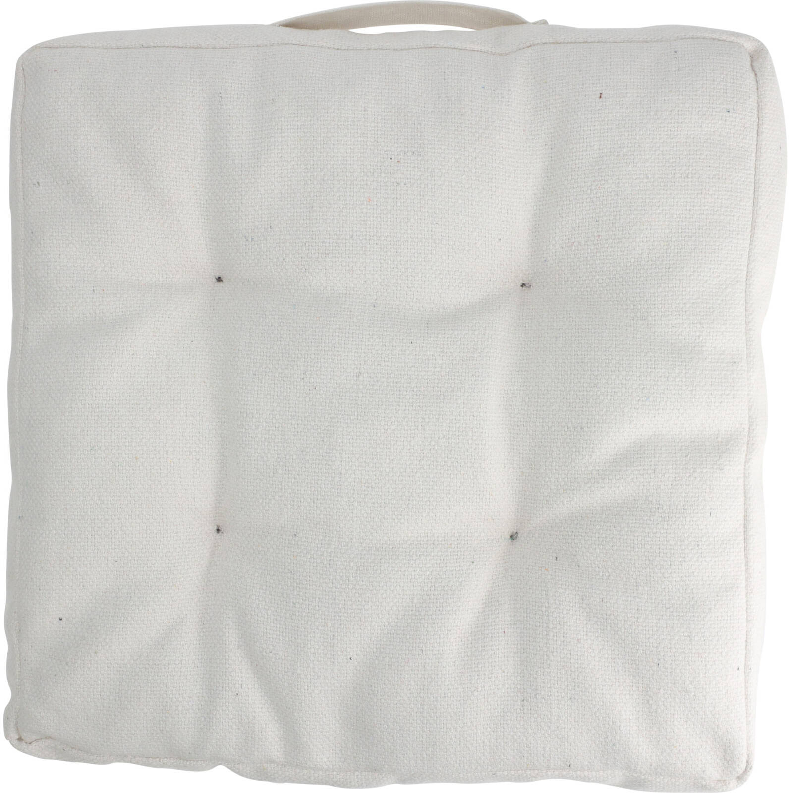 Home Styling Collection Sedací prošívaný polštář s rukojetí, 40 x 40 x 6 cm bílá