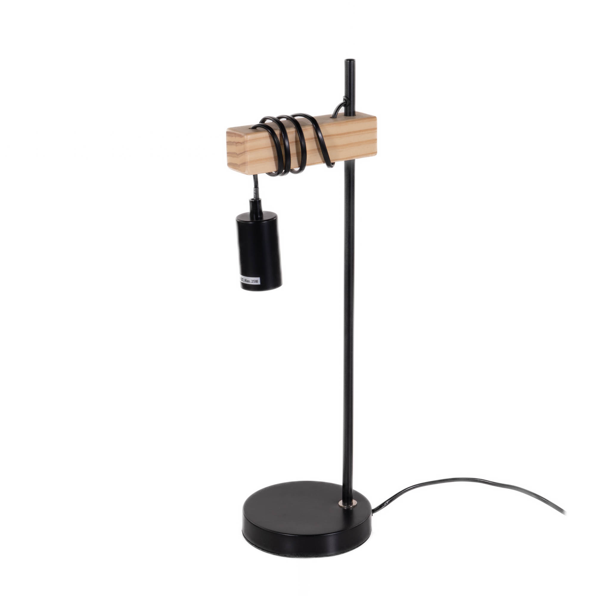 Trends 4 You Stolní lampa na pascí stůl loft, žárovka na kabelu, O 14 x 50 cm černá