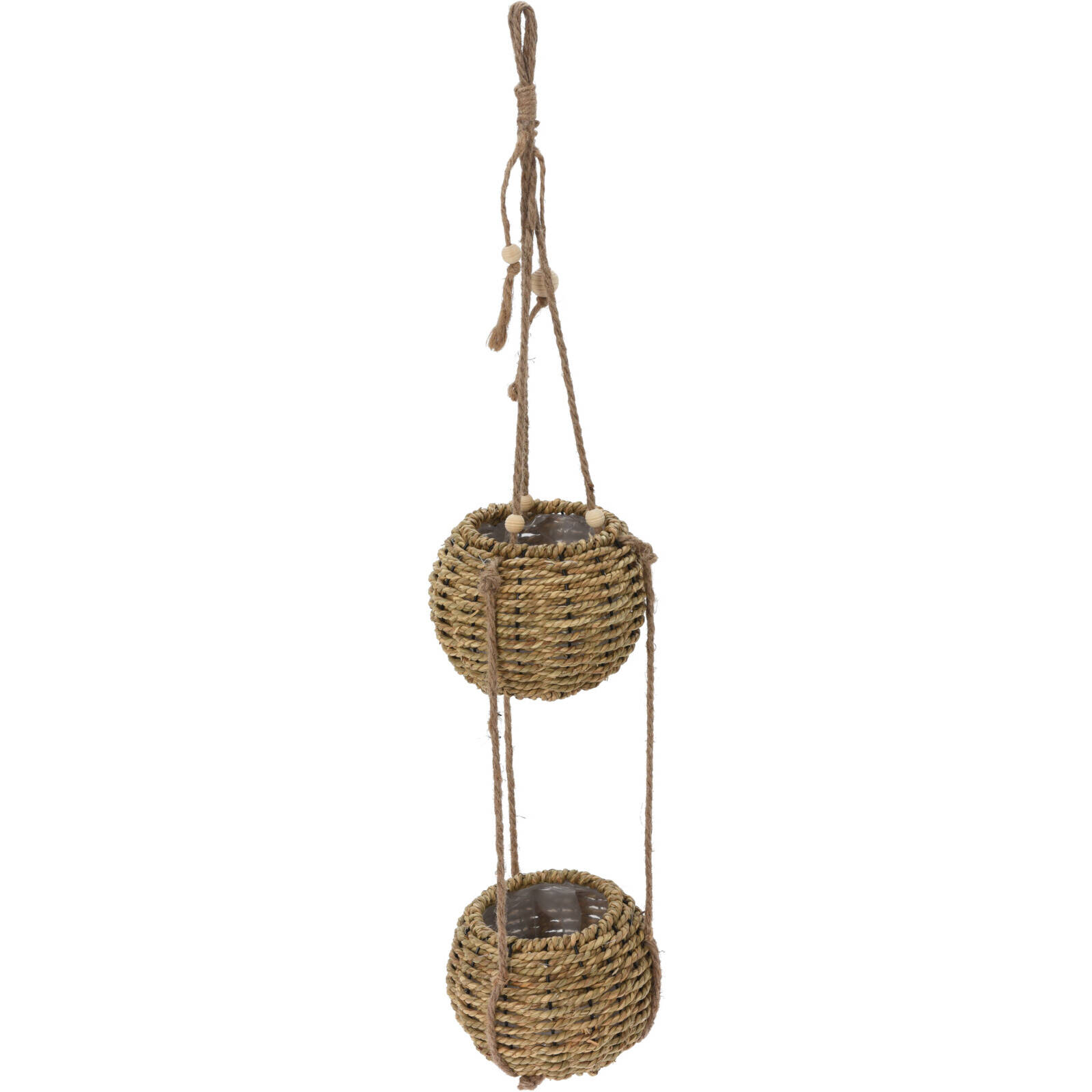 Home Styling Collection Visací květináč na dvě květiny, 72 cm hnědá