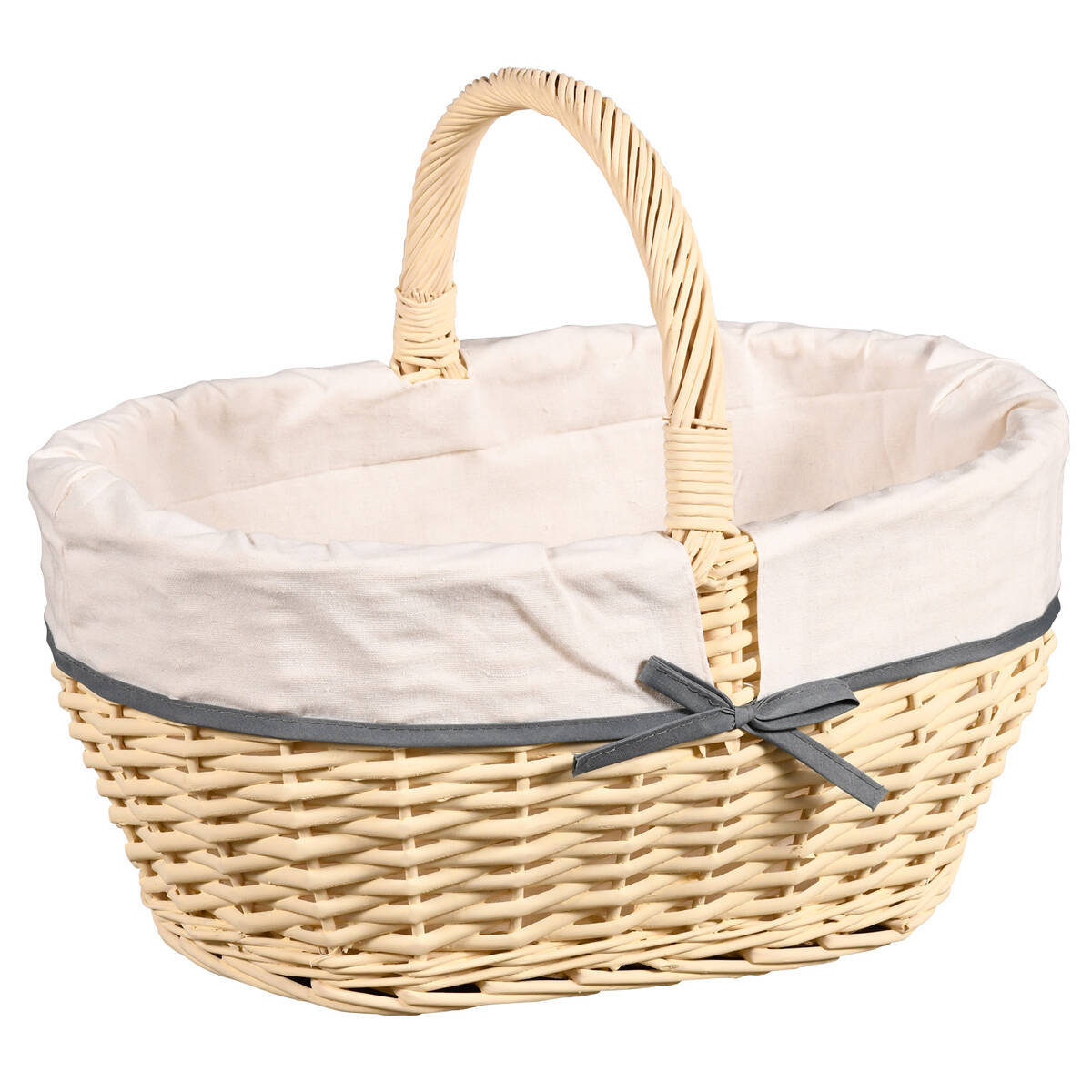 Kesper Piknikový koš z pleteniny s víkem a textilní podšívkou, 40 x 28 cm béžová
