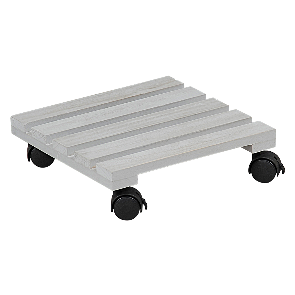 Kesper Dřevěný stojan na kolečkách na květináč šedá