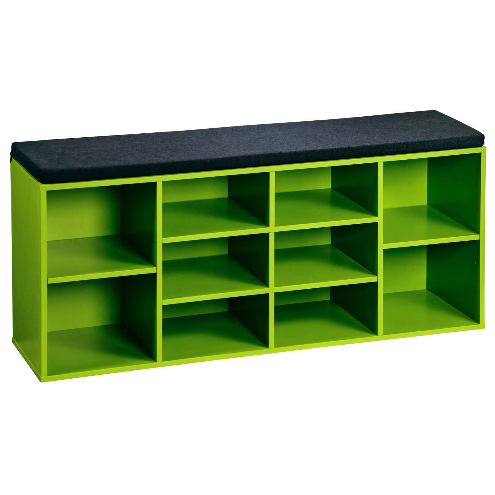 Kesper Botník na 10 párů bot, se sedadlem, 103,5 x 48 cm zelená