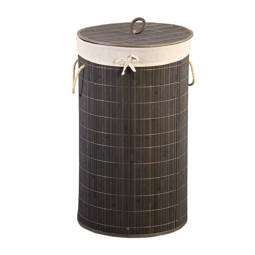 Kesper Bambusový koš na prádlo s kovovou vložkou, 35 x 60 cm hnědá