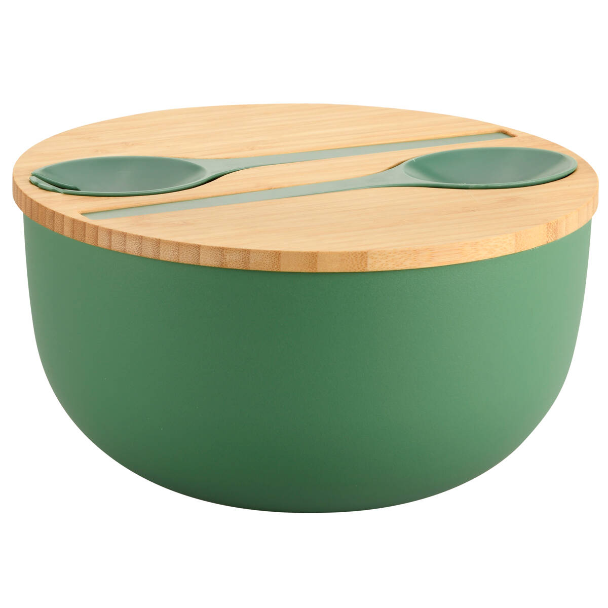 Kesper Miska na salát s příbory, 24 x 13 cm zelená