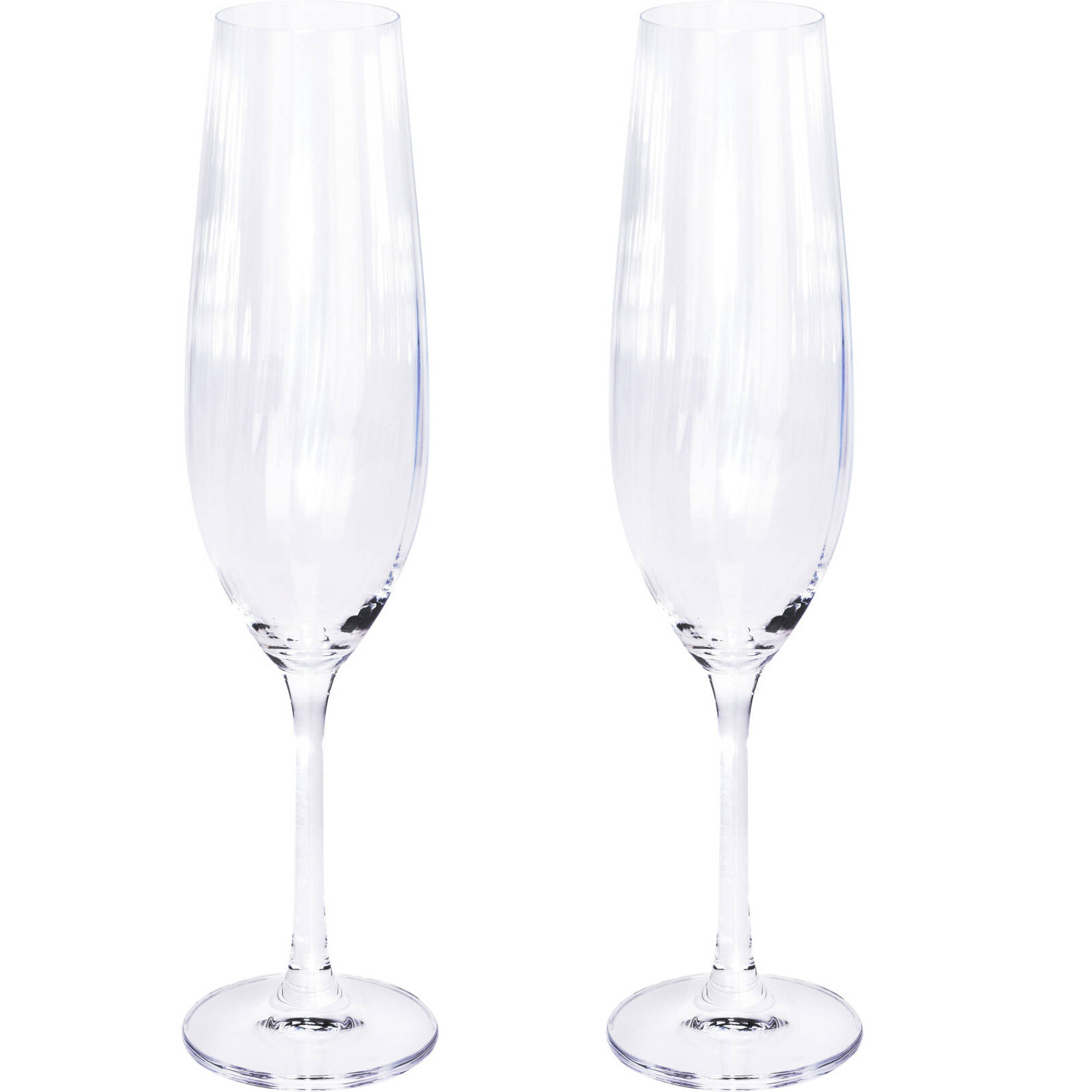 Home Styling Collection Sklenice na šampaňské, ražené, 2 kusy transparentní