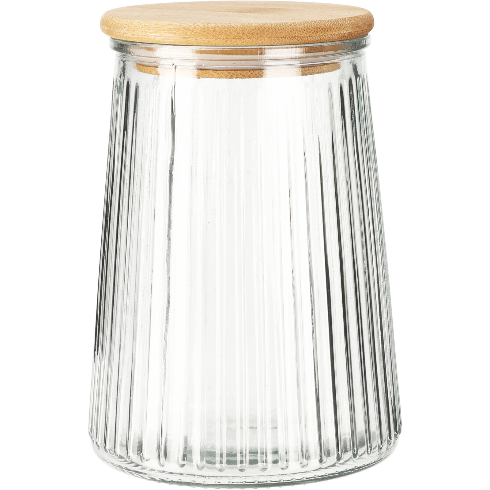 EH Excellent Houseware Dóza s bambusovým víkem, vzduchotěsná transparentní