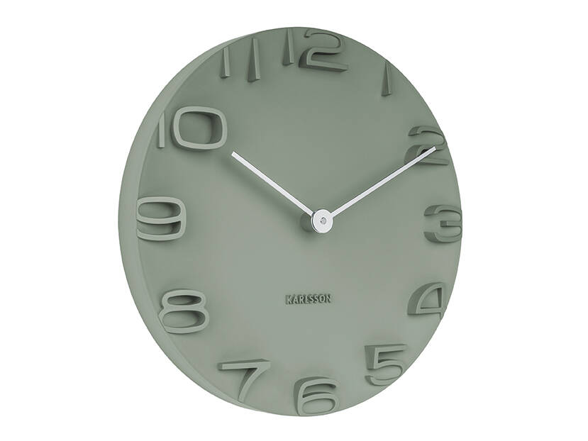 Karlsson Nástěnné hodiny EDGE, Ø 42 cm zelená