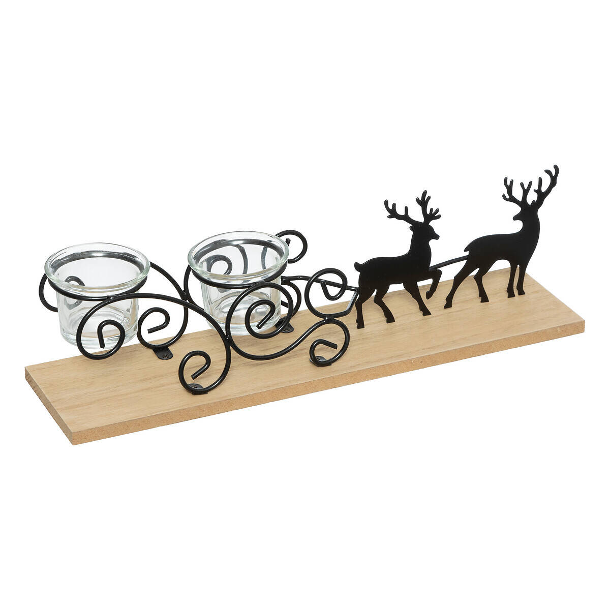 Atmosphera Kovový svícen na tealight, soby, 45 cm vícebarevná