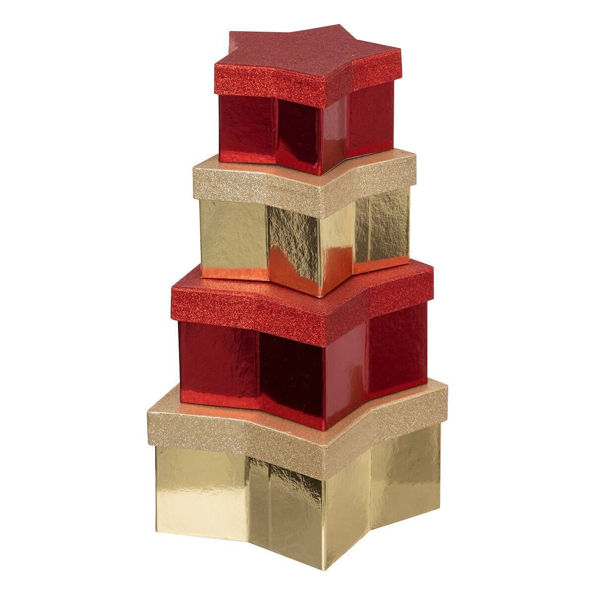 Atmosphera Sada dárkových krabiček ve tvaru hvězdy, 4 ks vícebarevná