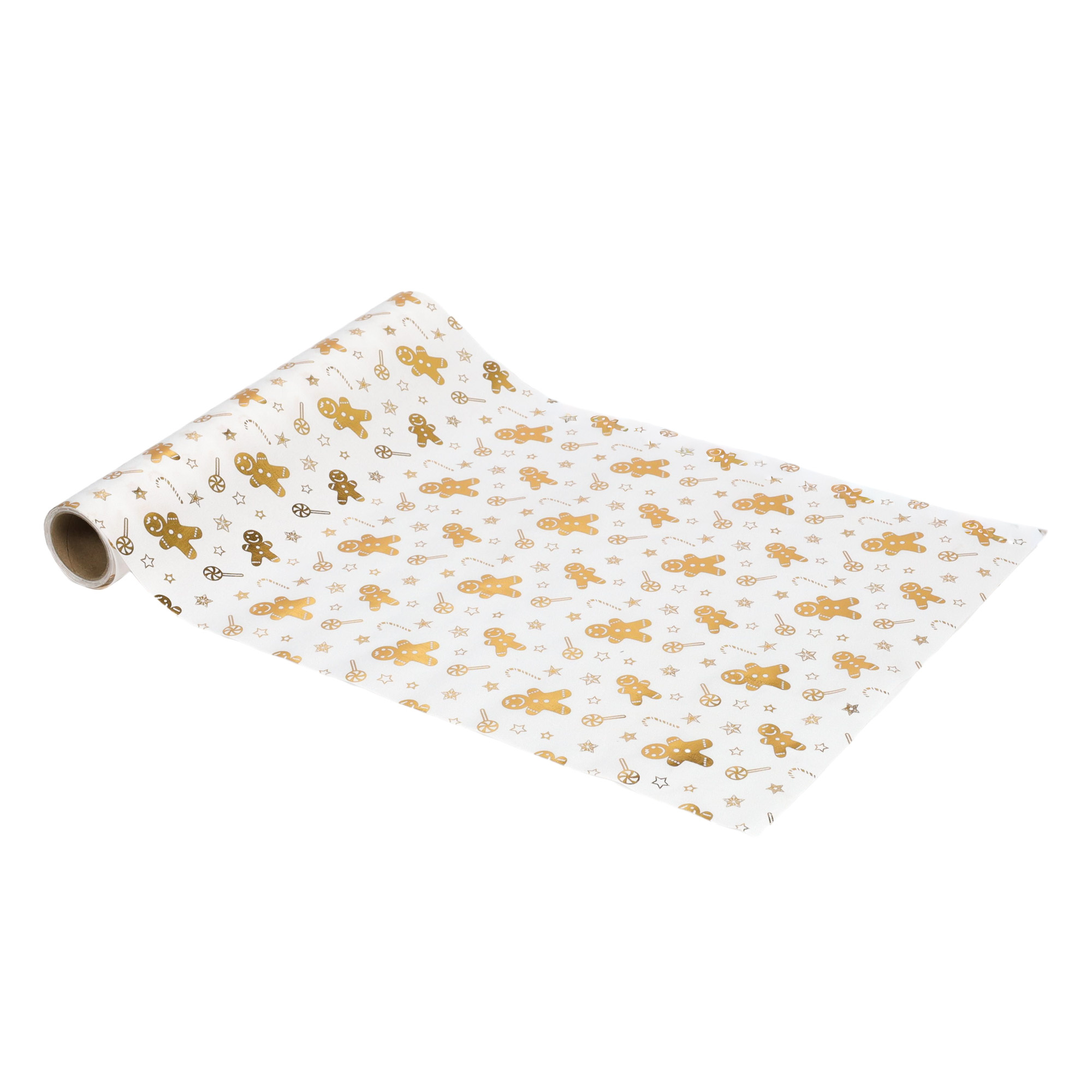 Atmosphera Běhoun na stůl se zlatým vzorem perníku, 28 x 300 cm červená