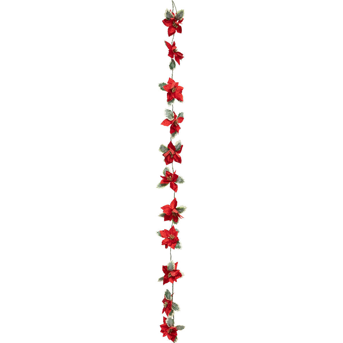 Atmosphera Věnec s červenými vánočními květy, 180 cm červená