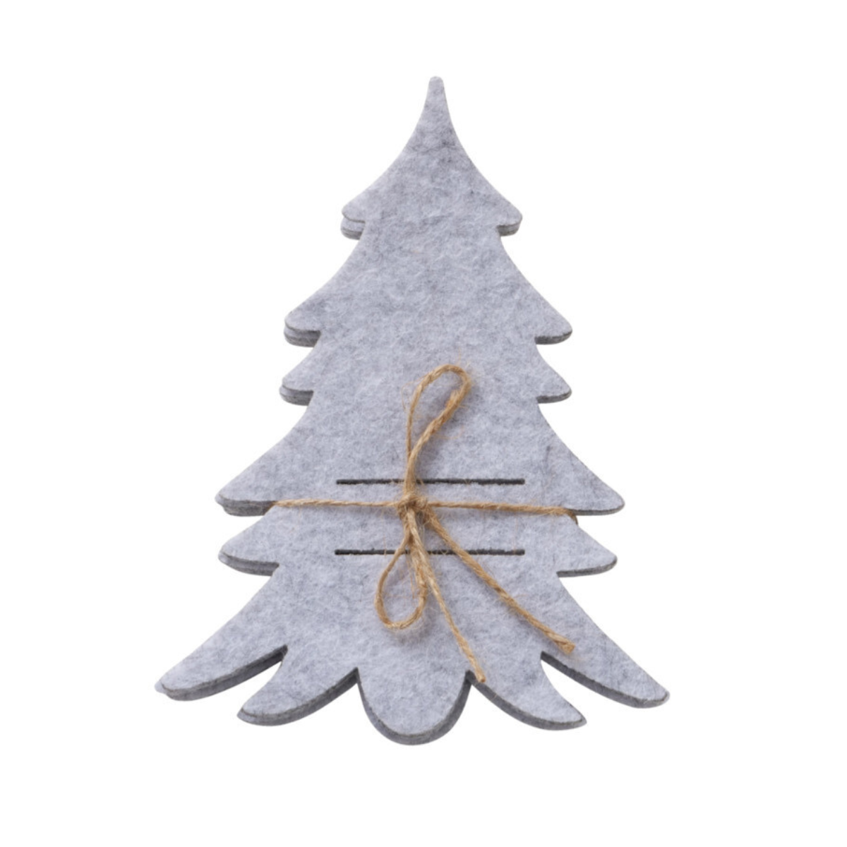 Boltze Home Plstěná kapsa na příbory FILZY ve tvaru vánočního stromečku šedá