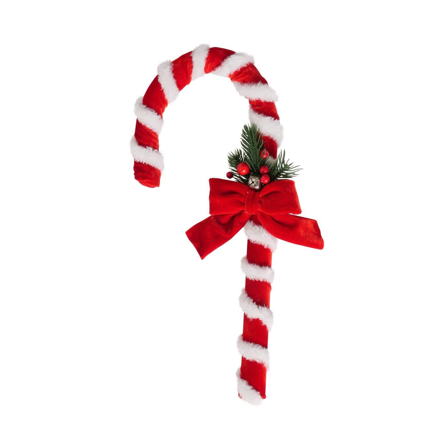 Boltze Home Měkká vánoční cukroví hůl VELVY, 40 cm červená