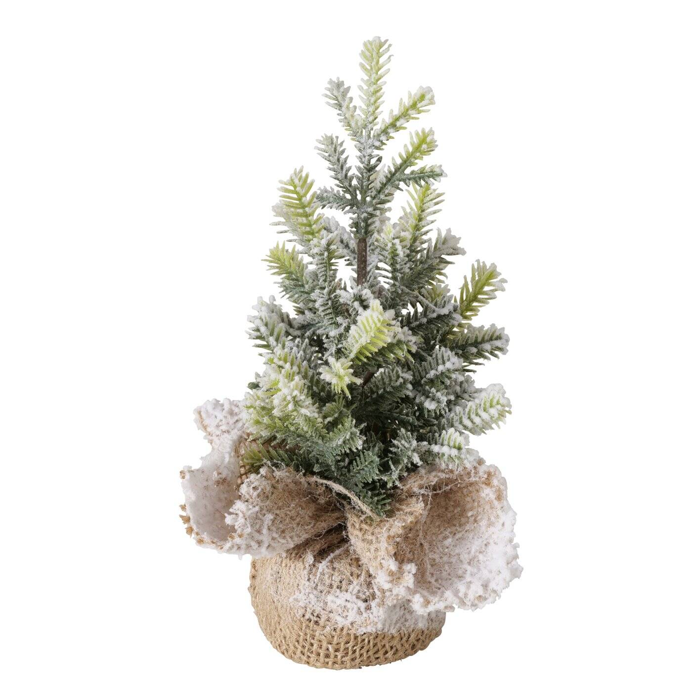 Boltze Home Úmělý vánoční stromeček v jutovém květináči TANNE, 22 cm vícebarevná