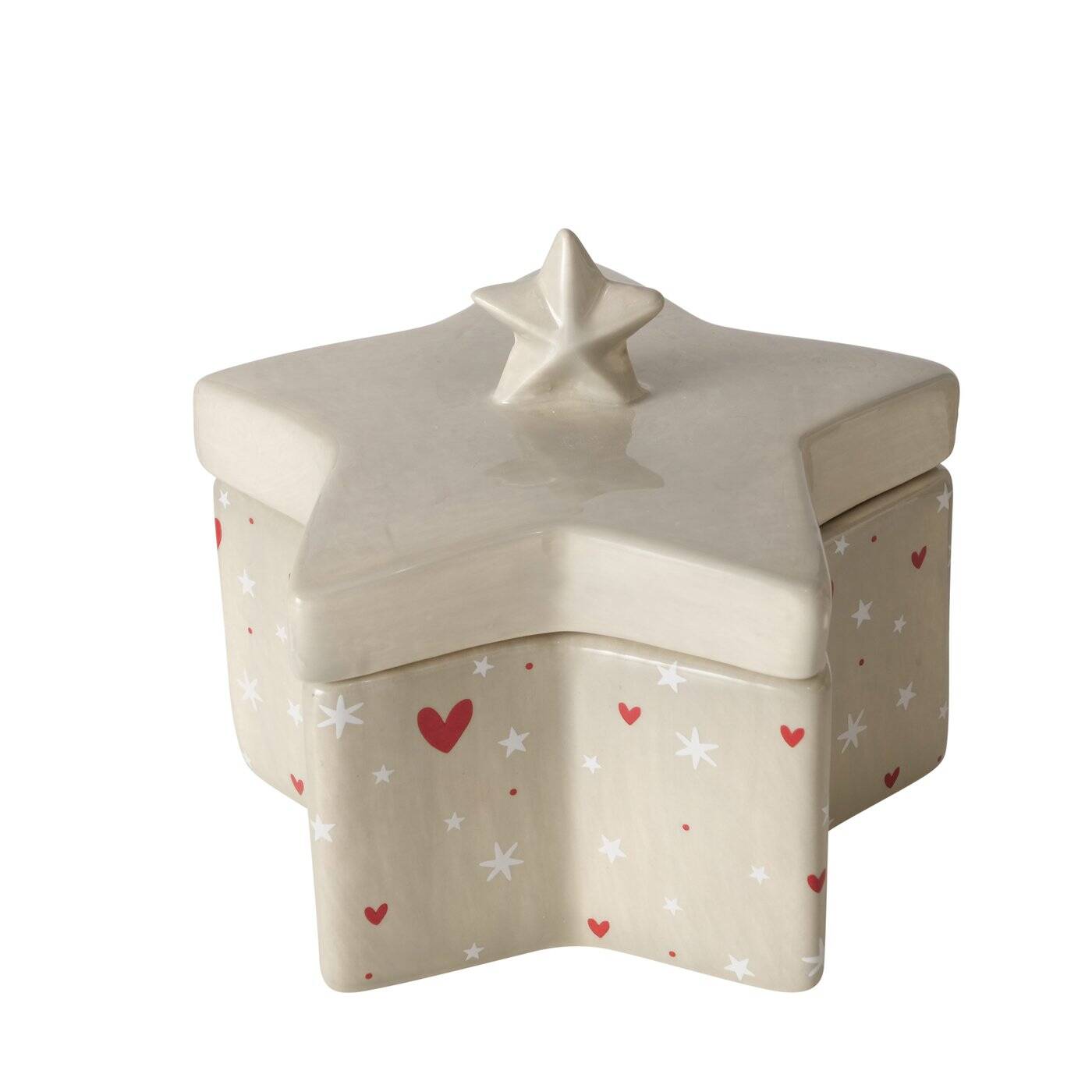 Boltze Home Keramická šperkovnice ANELLA ve tvaru hvězdy béžová