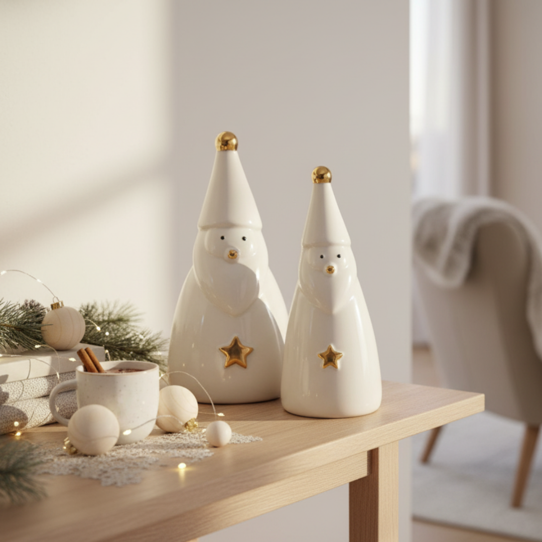 Boltze Home 2 poercálnové figurky JELKI, bílí Mikulášové bílá