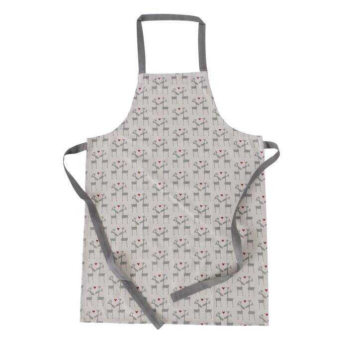 Boltze Home Kuchyňská zástěra s motivem sobů LOVELIES šedá