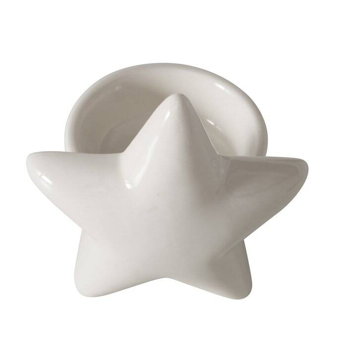 Boltze Home Porcelánový svícen na tealight ULANDA, bílý bílá
