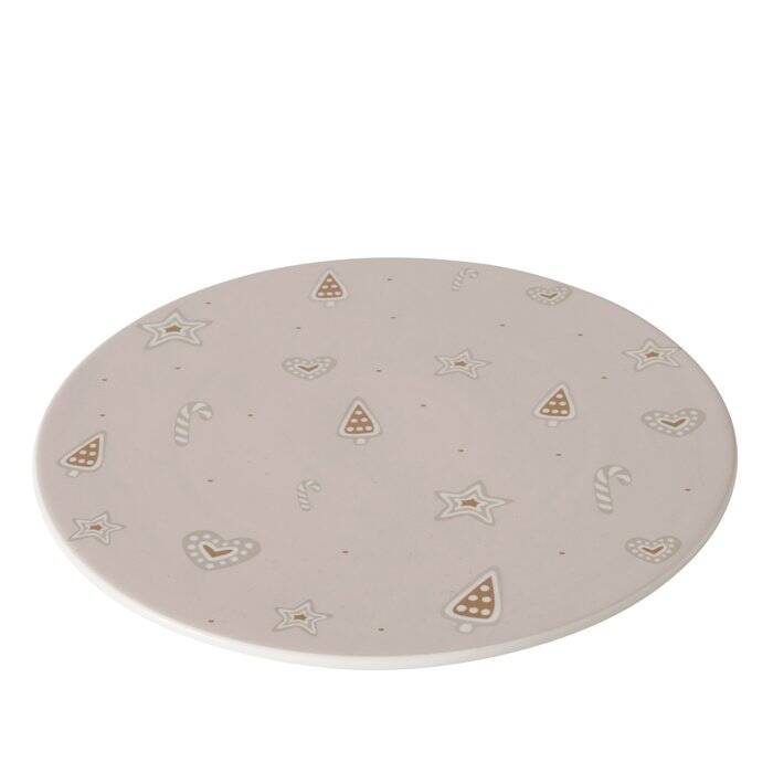 Boltze Home Plochý keramický podnos BAKERY, Ø30 cm šedá