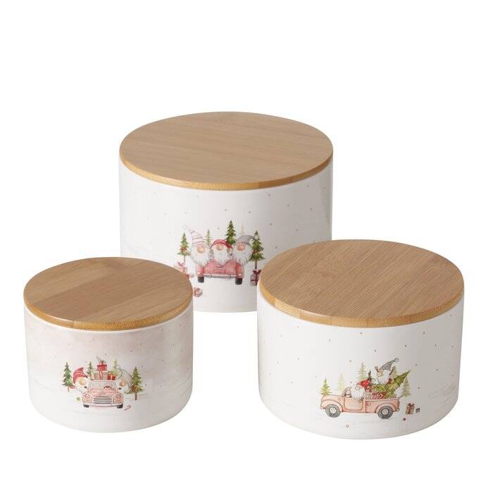 Boltze Home Sada skladovacích dóz CARRIE, Ø 11-16 cm vícebarevná