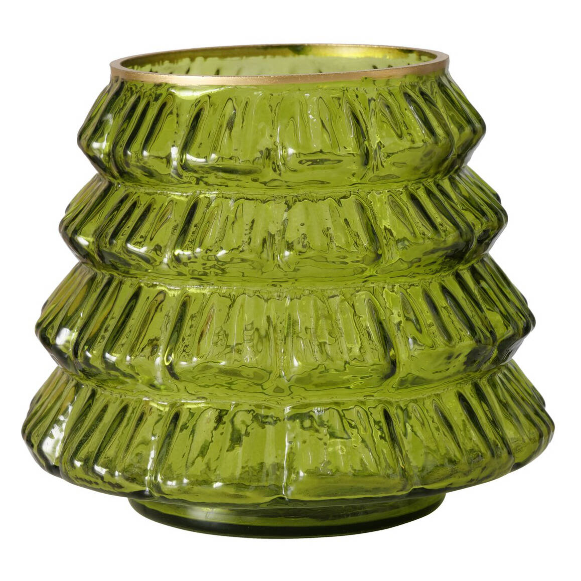 Boltze Home Skleněný svícen TIWA, výš, 11,5 cm zelená