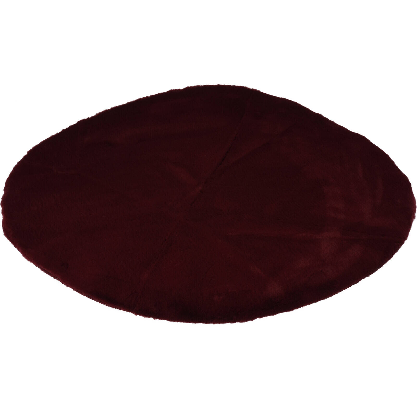 Home Styling Collection Kulatý koberec do obývacího pokoje, umělá kožešina, Ø 80 cm burgundská