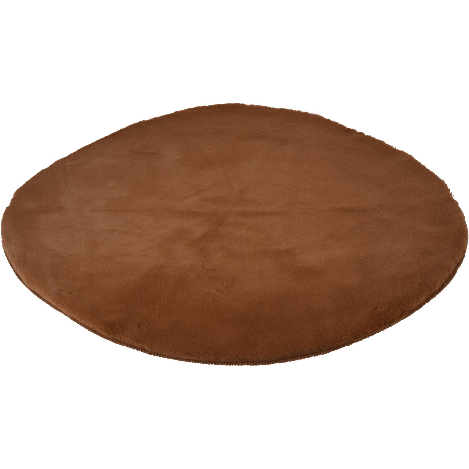 Home Styling Collection Kulatý koberec do obývacího pokoje, umělá kožešina, Ø 80 cm hnědá