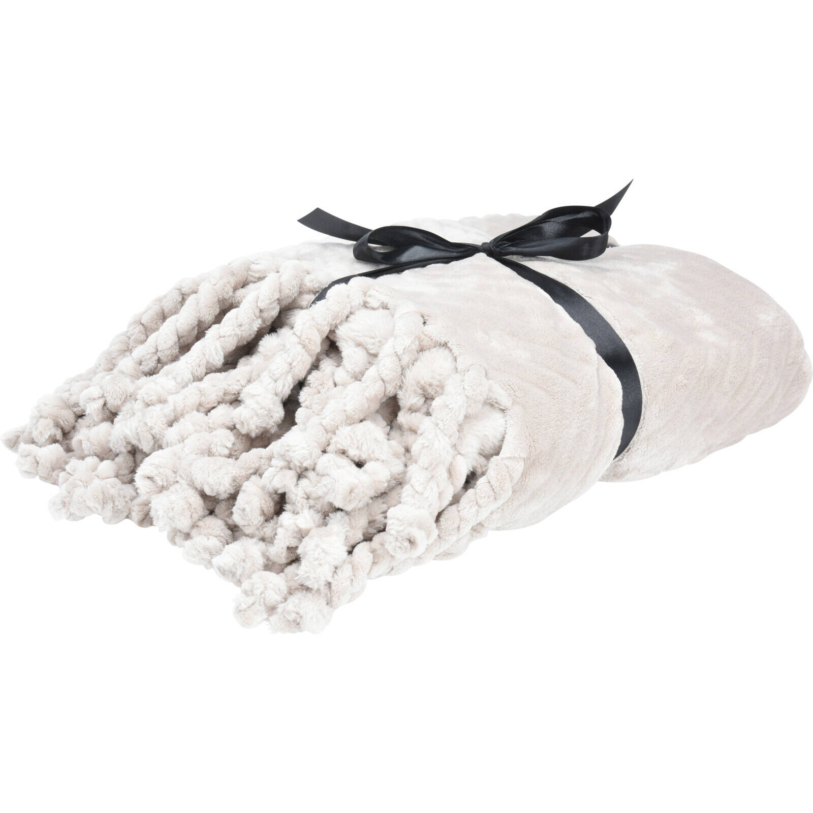 Home Styling Collection Deka boho s třásněmi, 100% polyester, 130 x 160 cm šedá