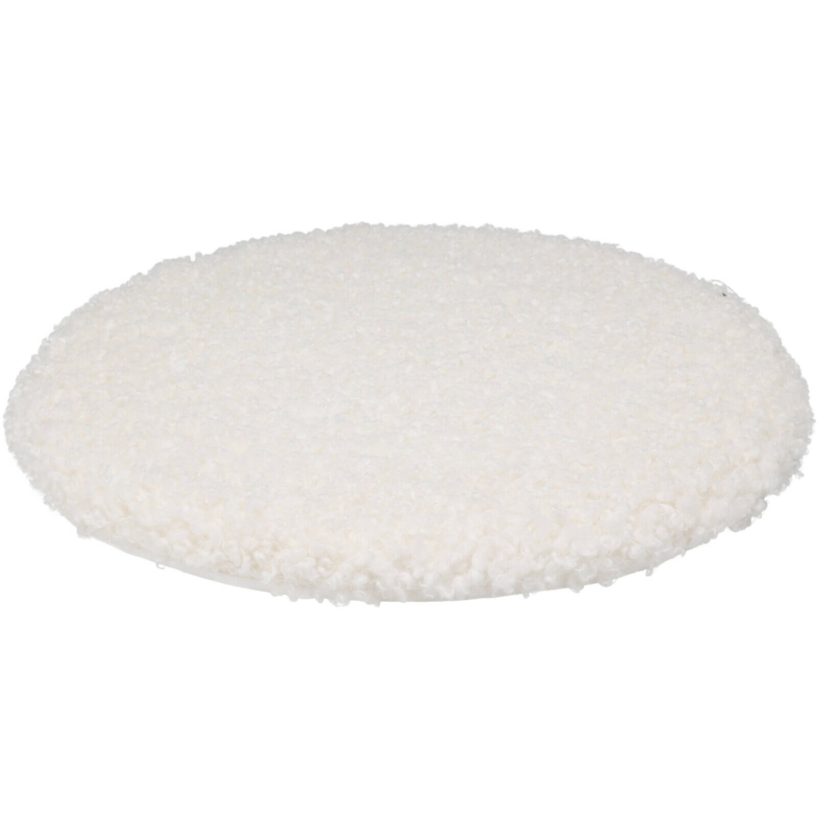 Home Styling Collection Sedací kulatý polštář TEDDY boucle, Ø 35 cm bílá