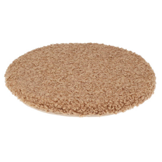 Home Styling Collection Sedací kulatý polštář TEDDY boucle, Ø 35 cm hnědá
