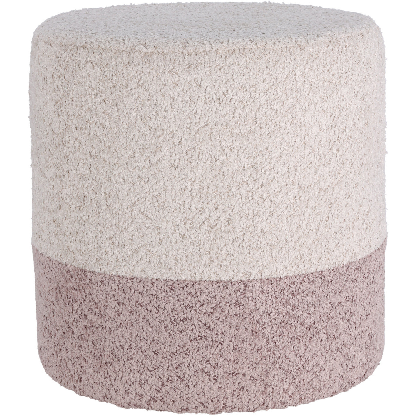 Home Styling Collection Kulatý čalouněný puf ve dvou barvách boucle, 34 x 35 cm béžová