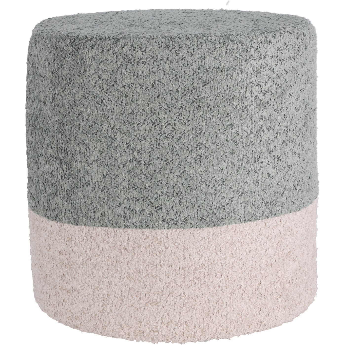 Home Styling Collection Kulatý čalouněný puf ve dvou barvách boucle, 34 x 35 cm modrá