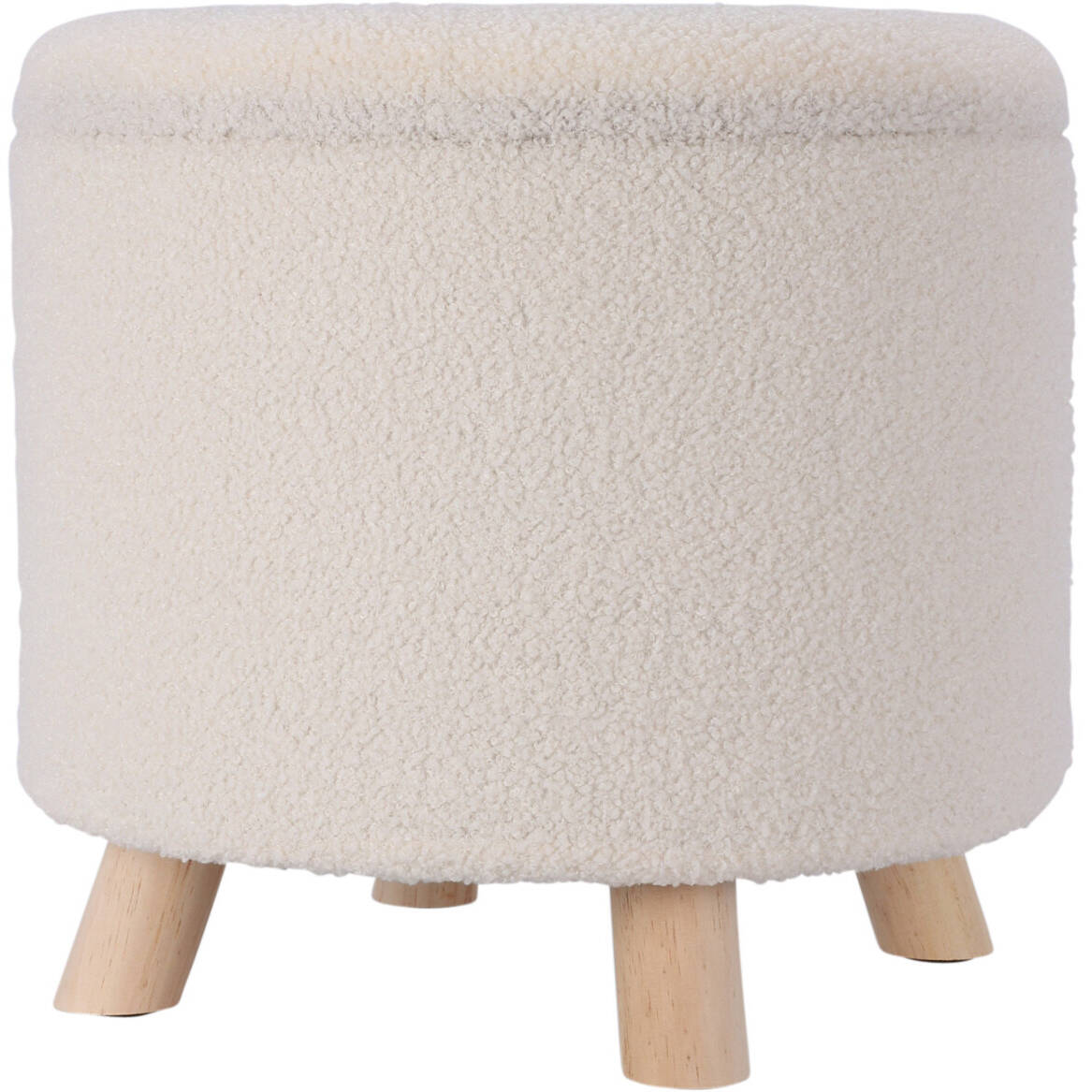 Home Styling Collection Úložný kulatý čalouněný puf TEDDY, 40 x 37 cm bílá