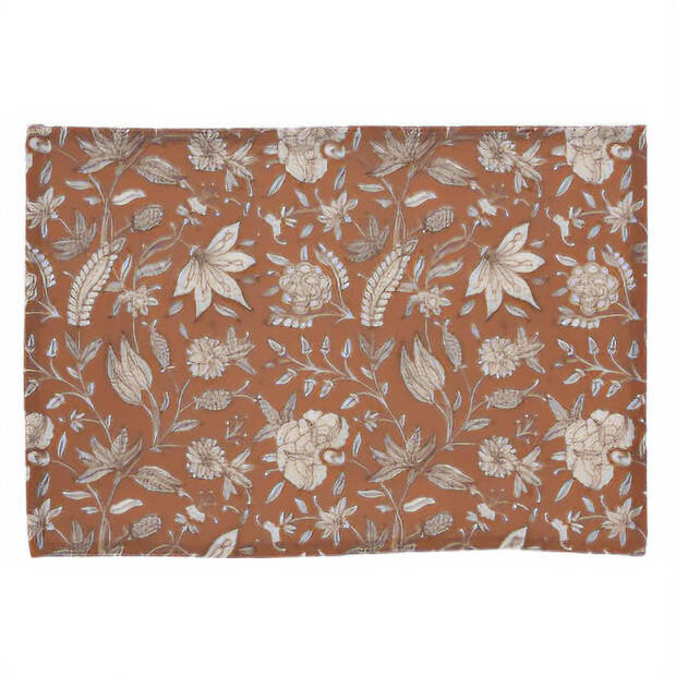 Home Styling Collection Bavlněná podložka pod talíř, květinový vzor, 45 x 30 cm červená