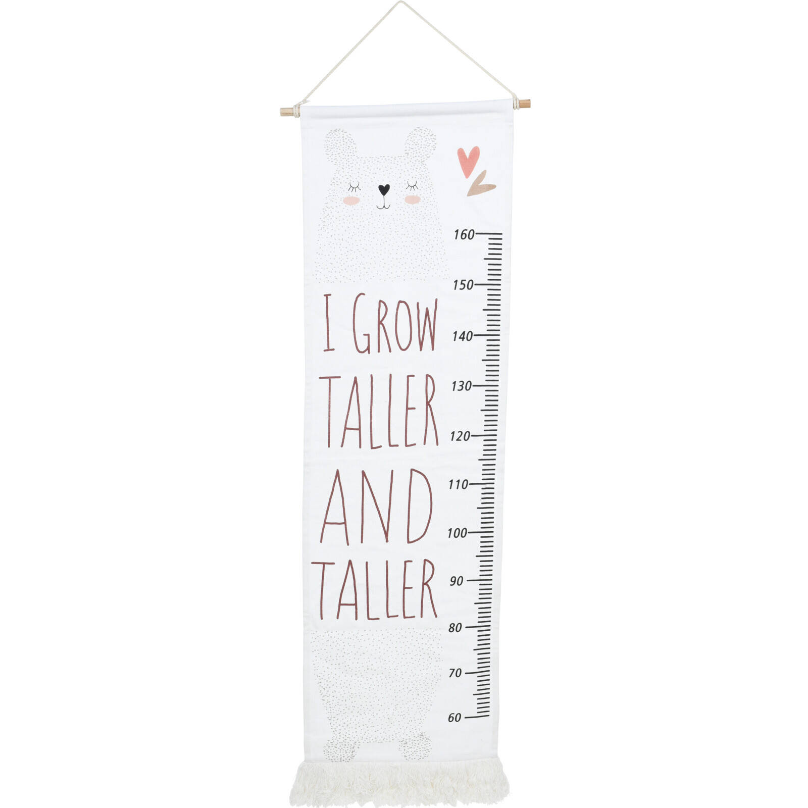 Home Styling Collection Nástěnná tabulka výšky s třásněmi, do výšky 160 cm, 40 x 140 cm bílá