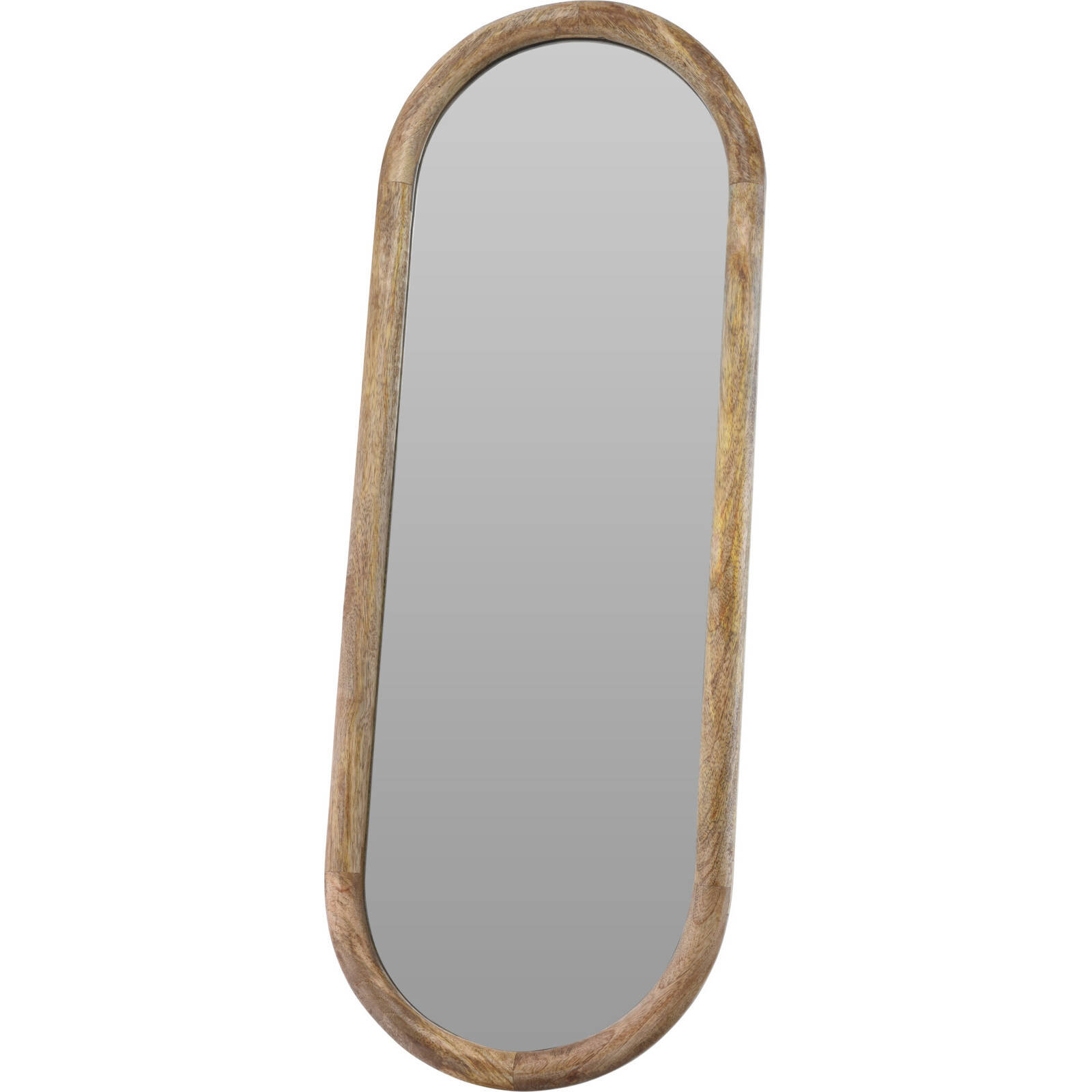 Home Styling Collection Nástěnné zrcadlo v dřevěném rámu OVAL, 28 x 2,5 x 77,5 cm hnědá