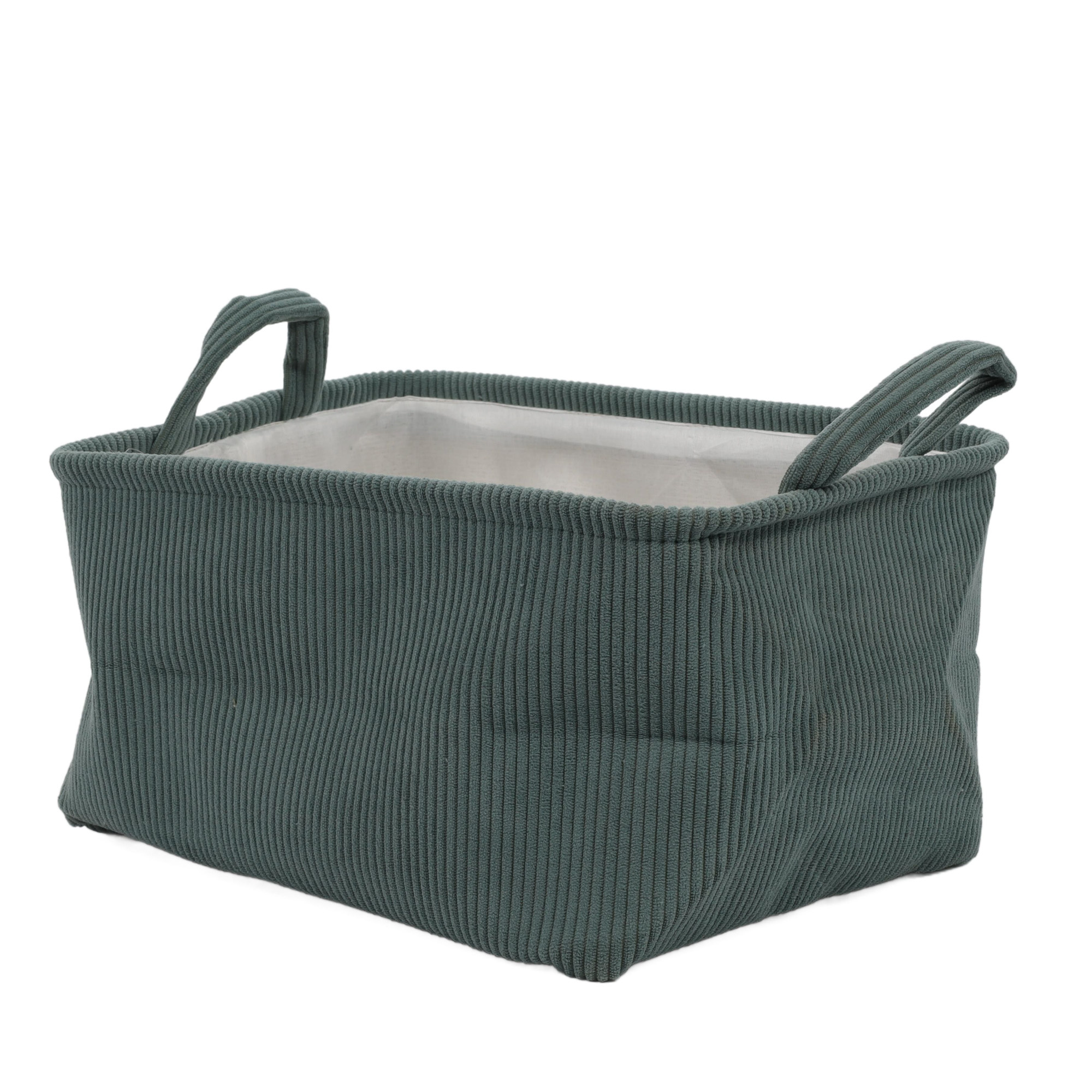 Home Styling Collection Úložný košík s držáky, polyester, 35 x 25 x 20 cm zelená
