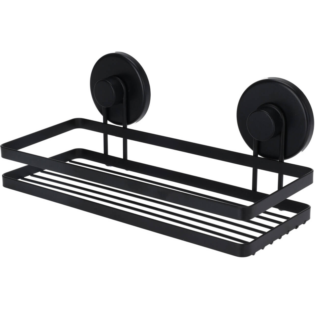 Bathroom Solutions Koupelnový košík přísavkami, černý, 25 x 10 x 8,7 cm černá