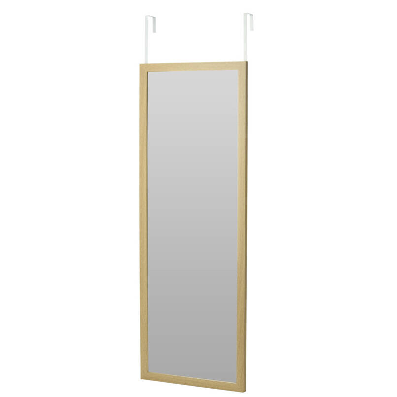Home Styling Collection Velké nástěnné zrcadlo na dveře, rám MDF, 34 x 94 cm béžová