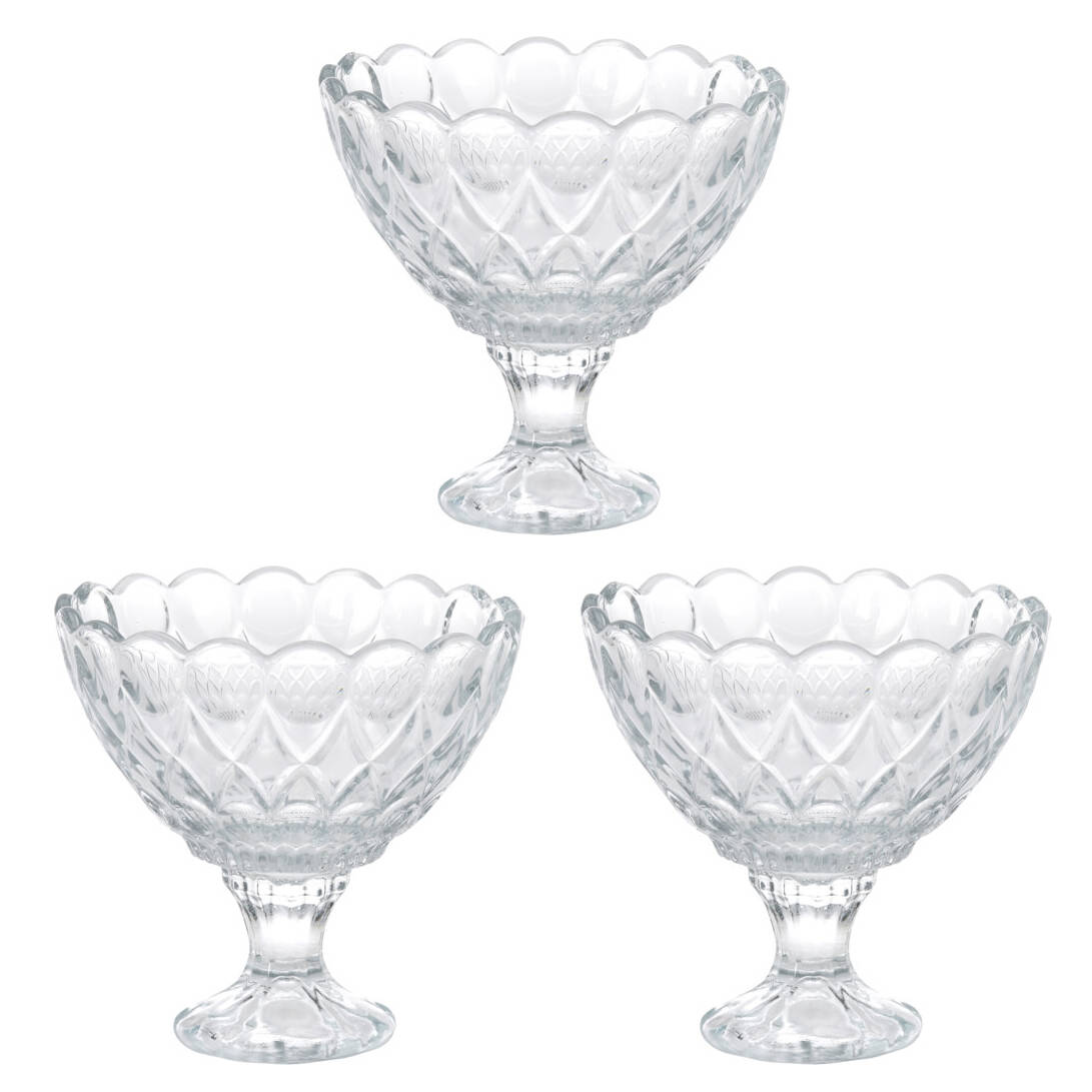 EH Excellent Houseware Dezertní zmrzlinový pohár DIAMOND, 3 kusy x 200 ml transparentní