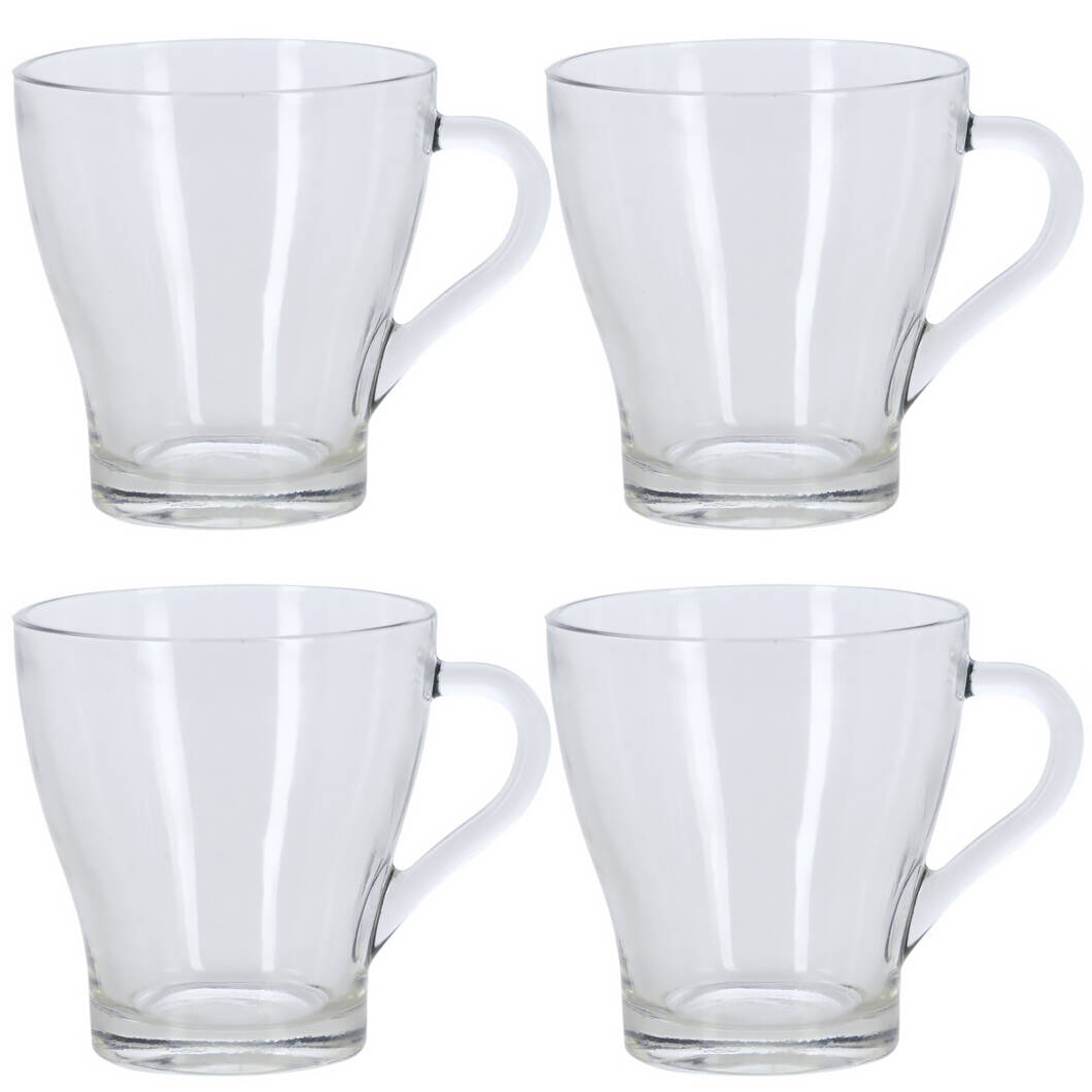 EH Excellent Houseware Sklenice na kávu a čaj, 4 ks, 4 kusy x 300 ml transparentní